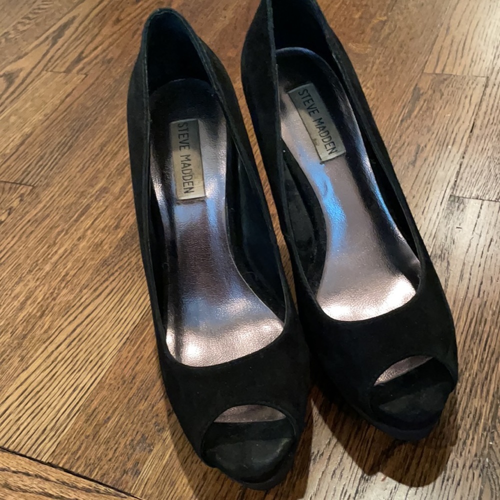 Steve Madden Black Suede Open-Toe Heel - image 3